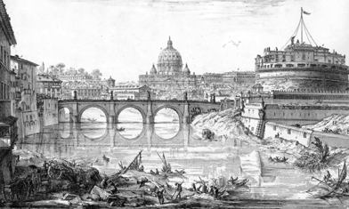 Fig 6c Veduta del Ponte e Castello Sant'Angelo, G. B. Piranesi, ca. 1750